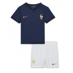 Frankrig Hjemmebanesæt Børn VM 2022 Kort ærmer (+ korte bukser)